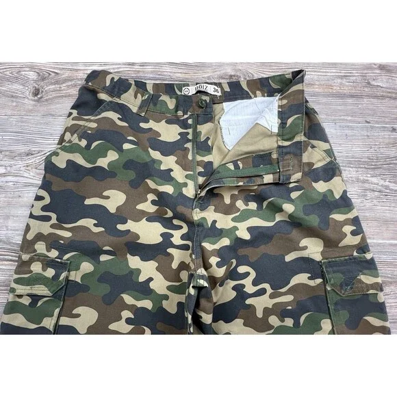 Noiz Camo Cargo Pants Men's 36/31.5 Tactical Streetwear Utility - Picture 4 of 16